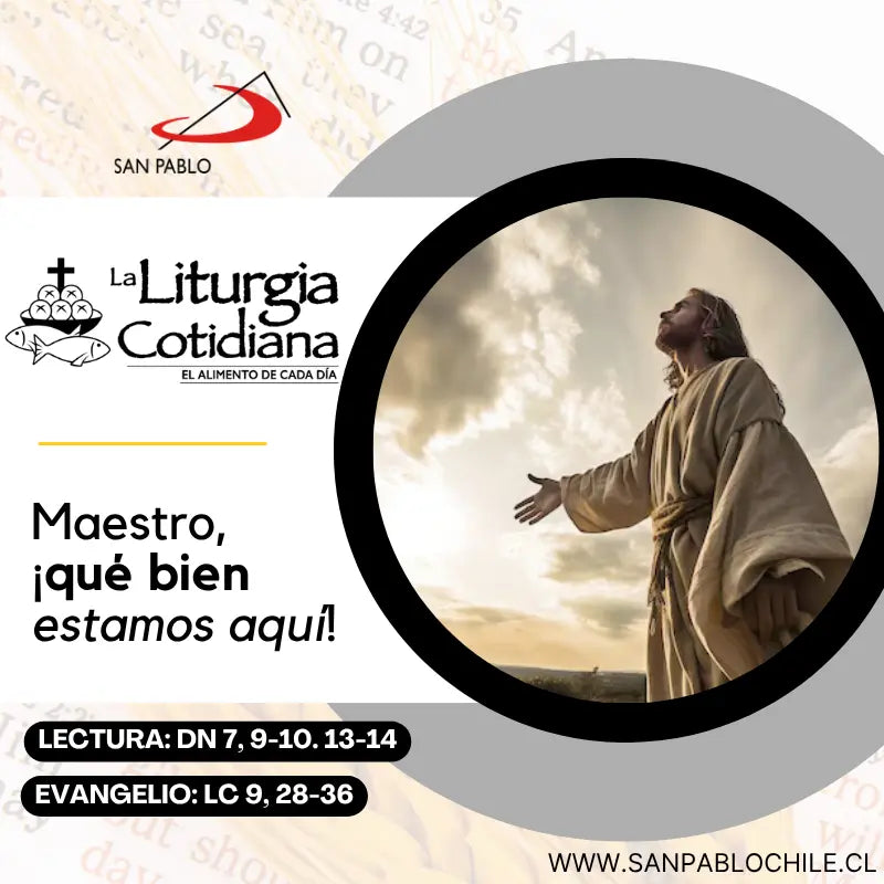 6 de agosto: LA TRANSFIGURACIÓN DEL SEÑOR (F). Blanco.
