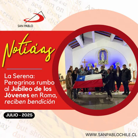 La Serena: Peregrinos rumbo al Jubileo de los Jóvenes en Roma, reciben bendición