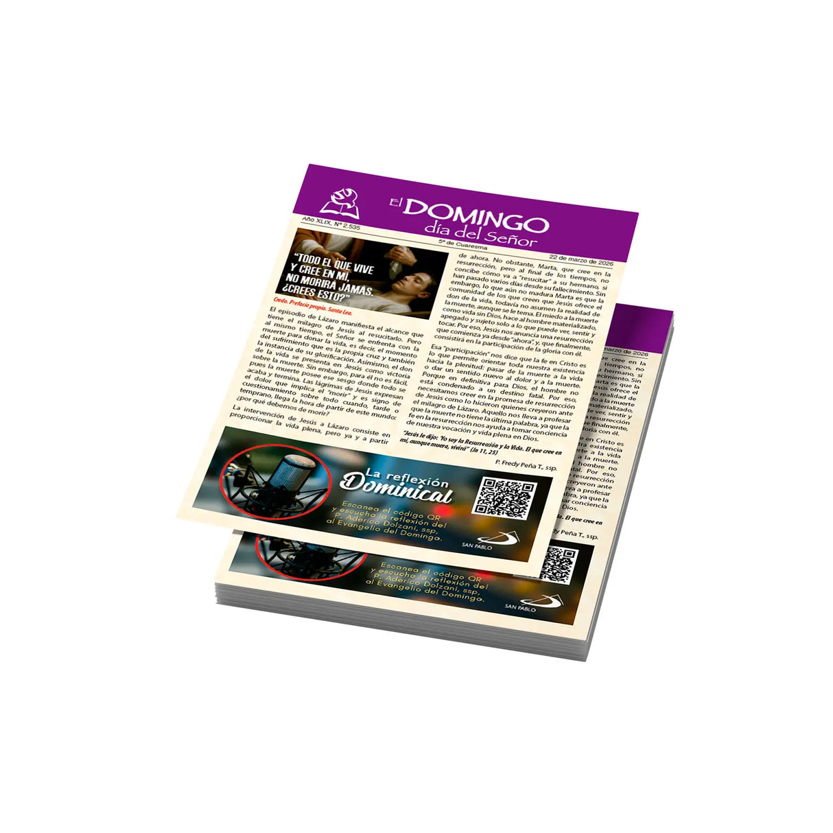 El Domingo día del Señor, 22 marzo 2026 (10 hojas)
