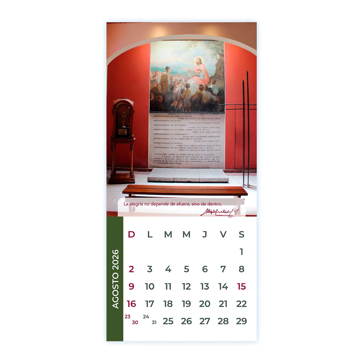 Calendario San Alberto Hurtado 2026
