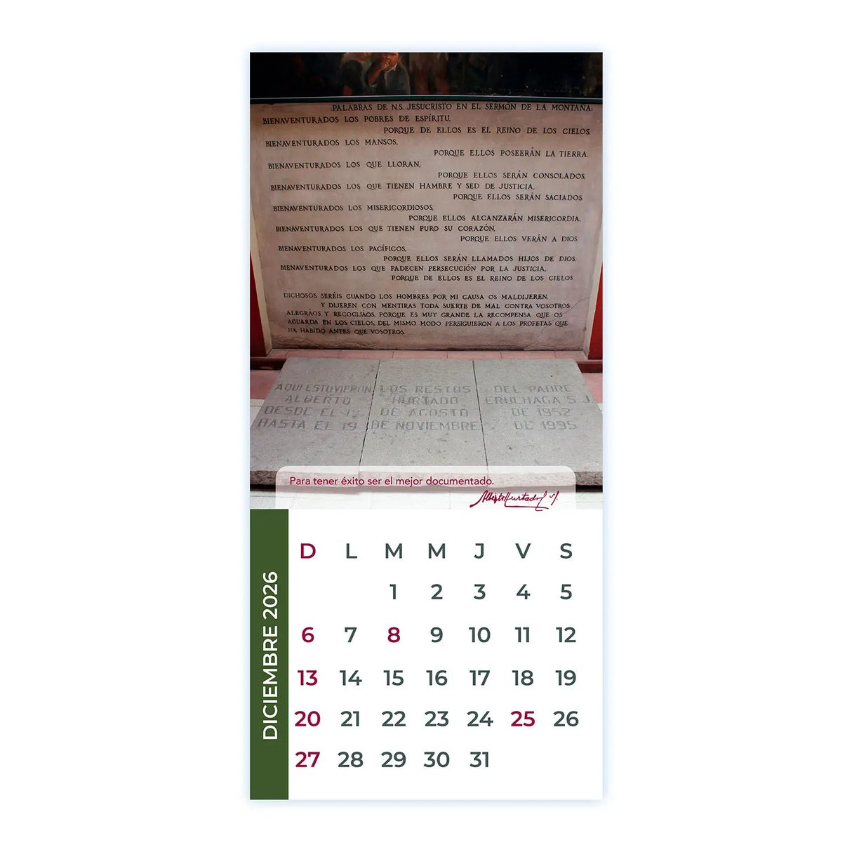 Calendario San Alberto Hurtado 2026