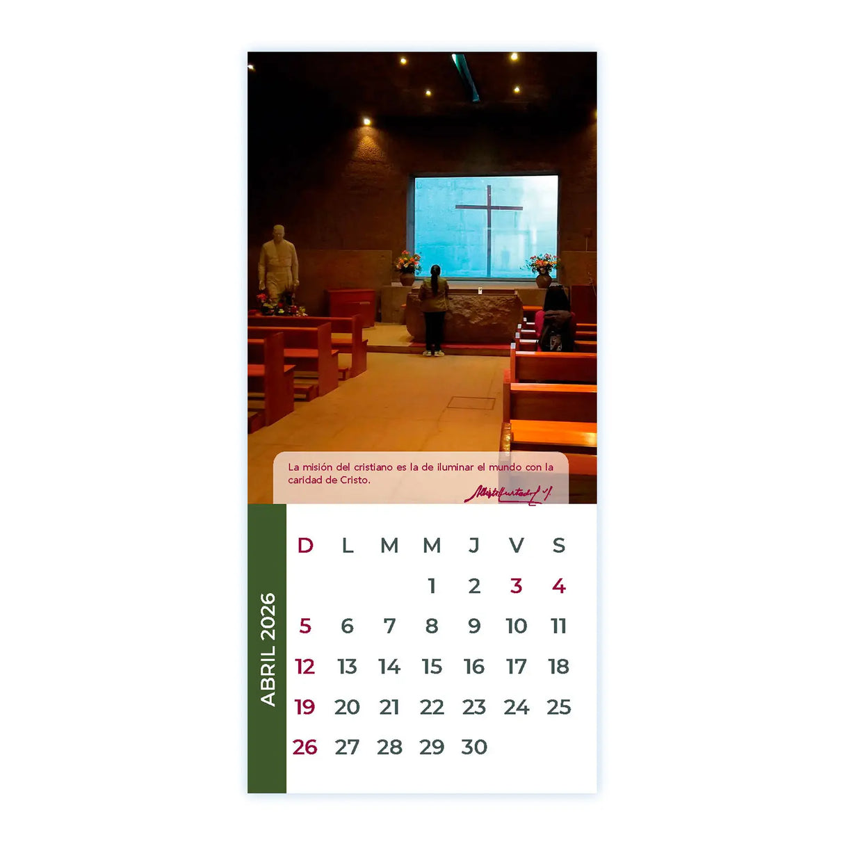 Calendario San Alberto Hurtado 2026