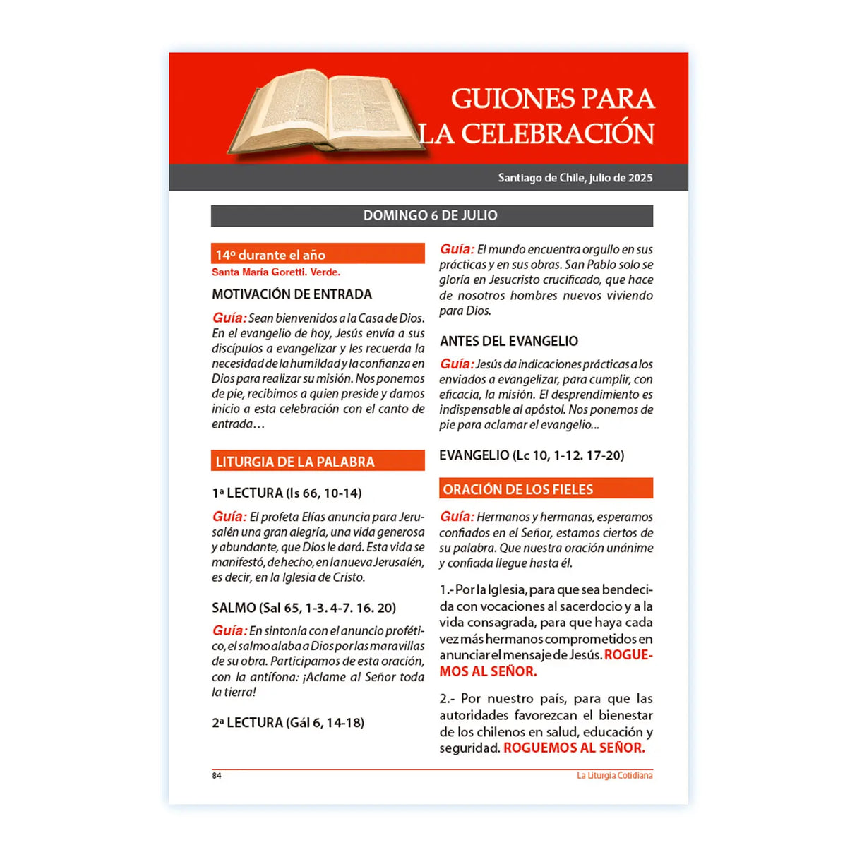 La Liturgia Cotidiana de julio 2025