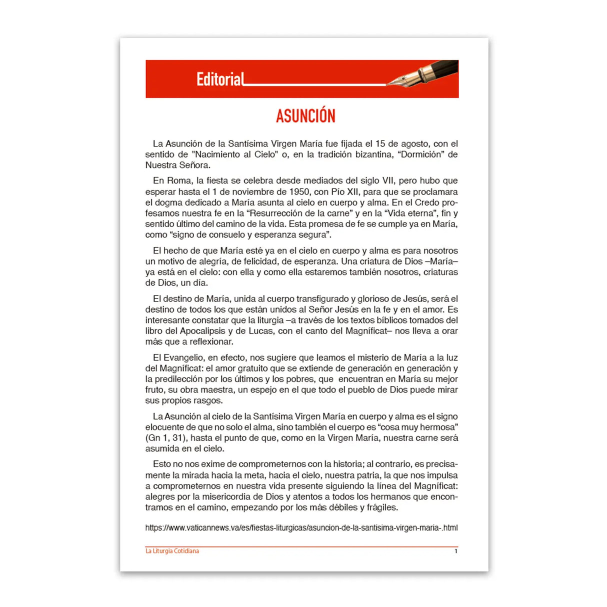 La Liturgia Cotidiana (agosto 2026)