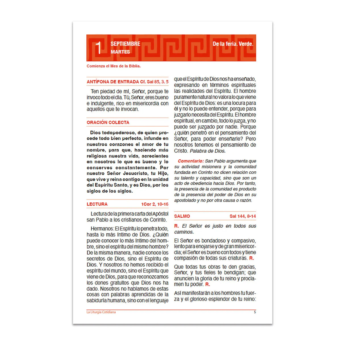 La Liturgia Cotidiana (septiembre 2026)