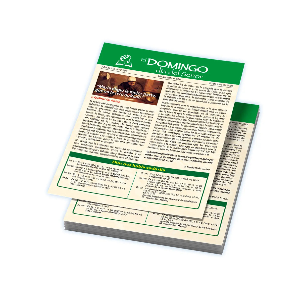 El Domingo día del Señor,  20  de Julio 2025 (10 hojas)