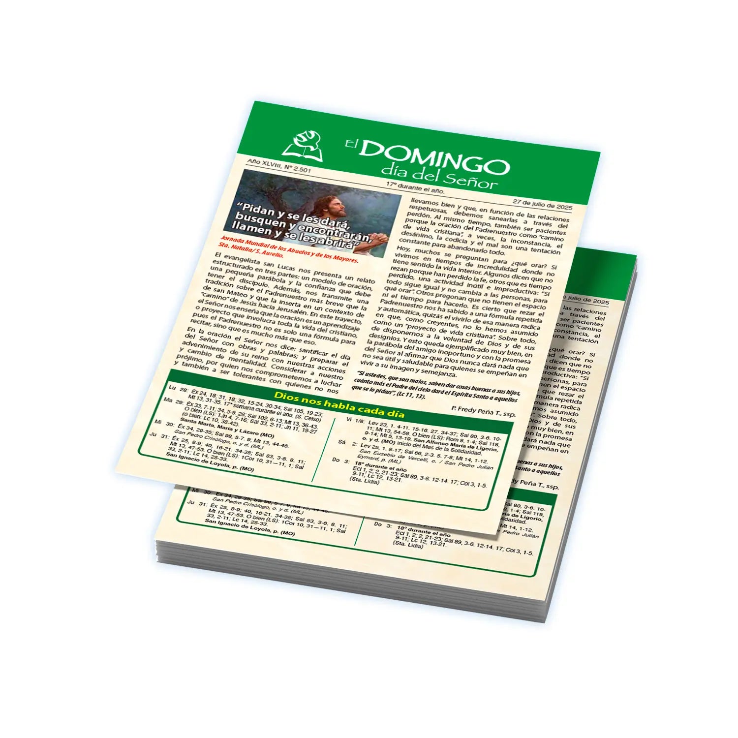 El Domingo día del Señor,  27  de Julio 2025 (10 hojas)