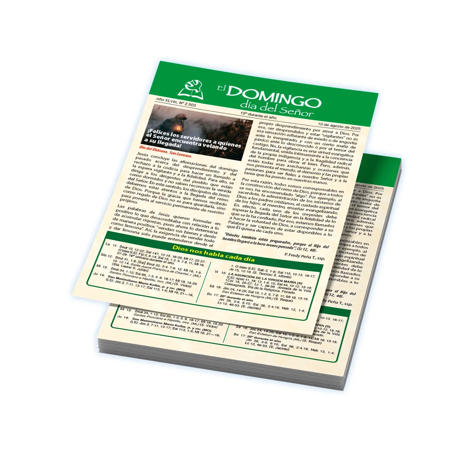 El Domingo día del Señor, 10 de Agosto 2025 (10 hojas)