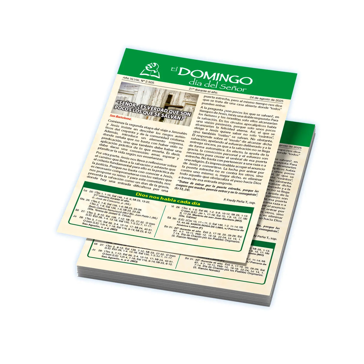 El Domingo día del Señor, 24 de Agosto 2025 (10 hojas)