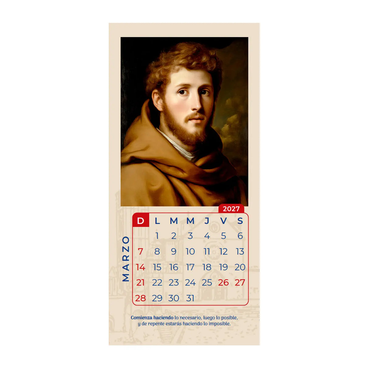 Calendario San Francisco 2027- Edición conmemorativa por los 800 años de su Pascua.