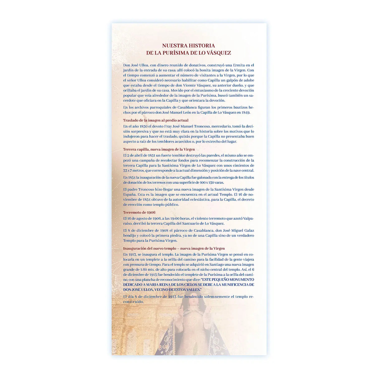 Purísima de Lo Vásquez Calendar