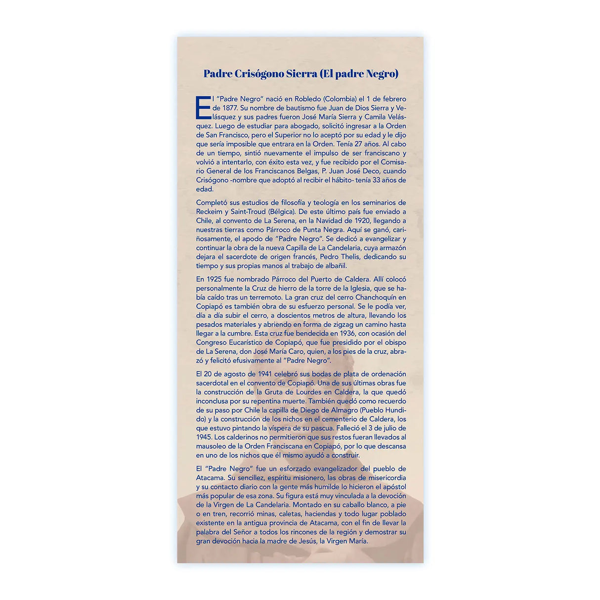 Calendario Padre Crisógono Sierra (Padre Negro) 2026