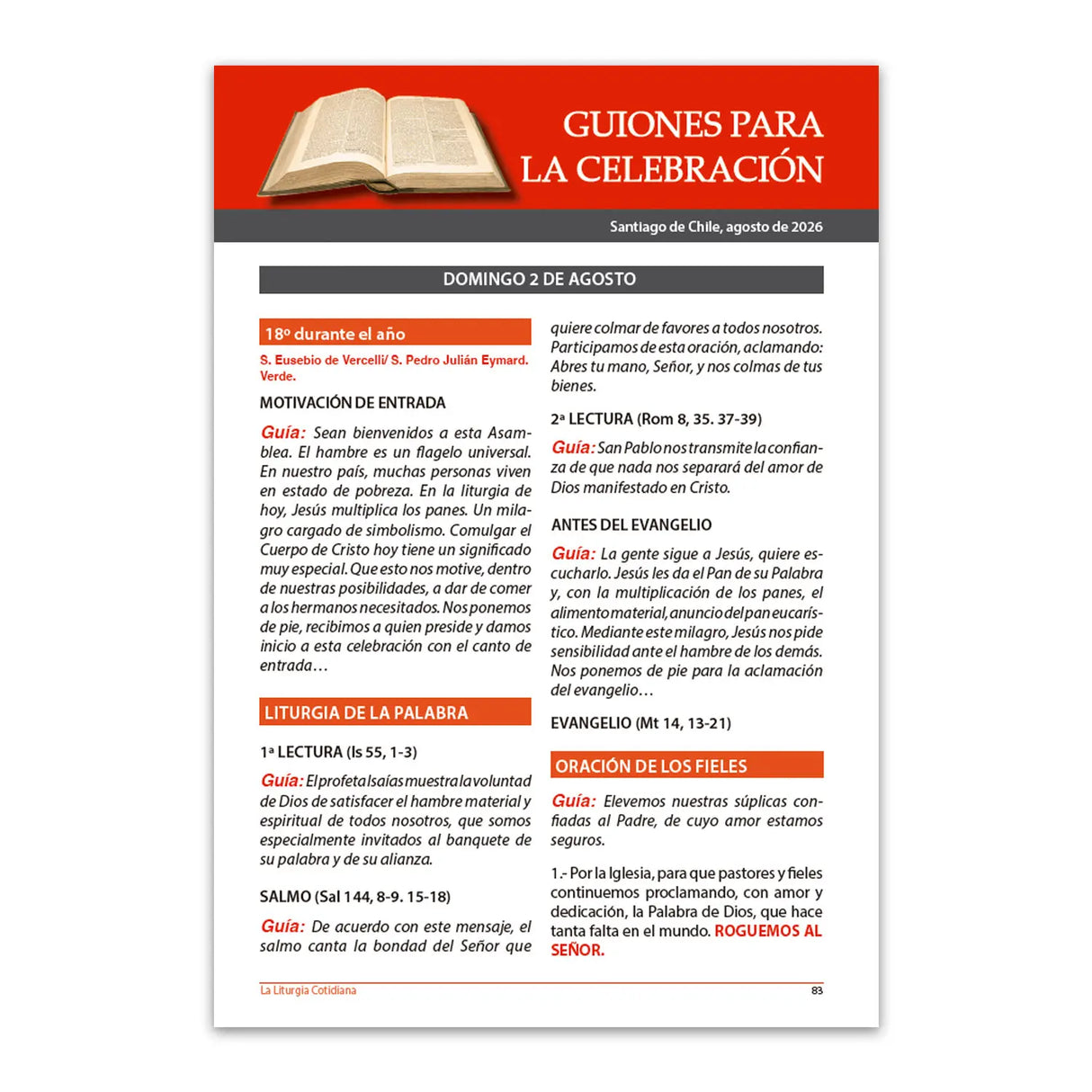 La Liturgia Cotidiana (agosto 2026)