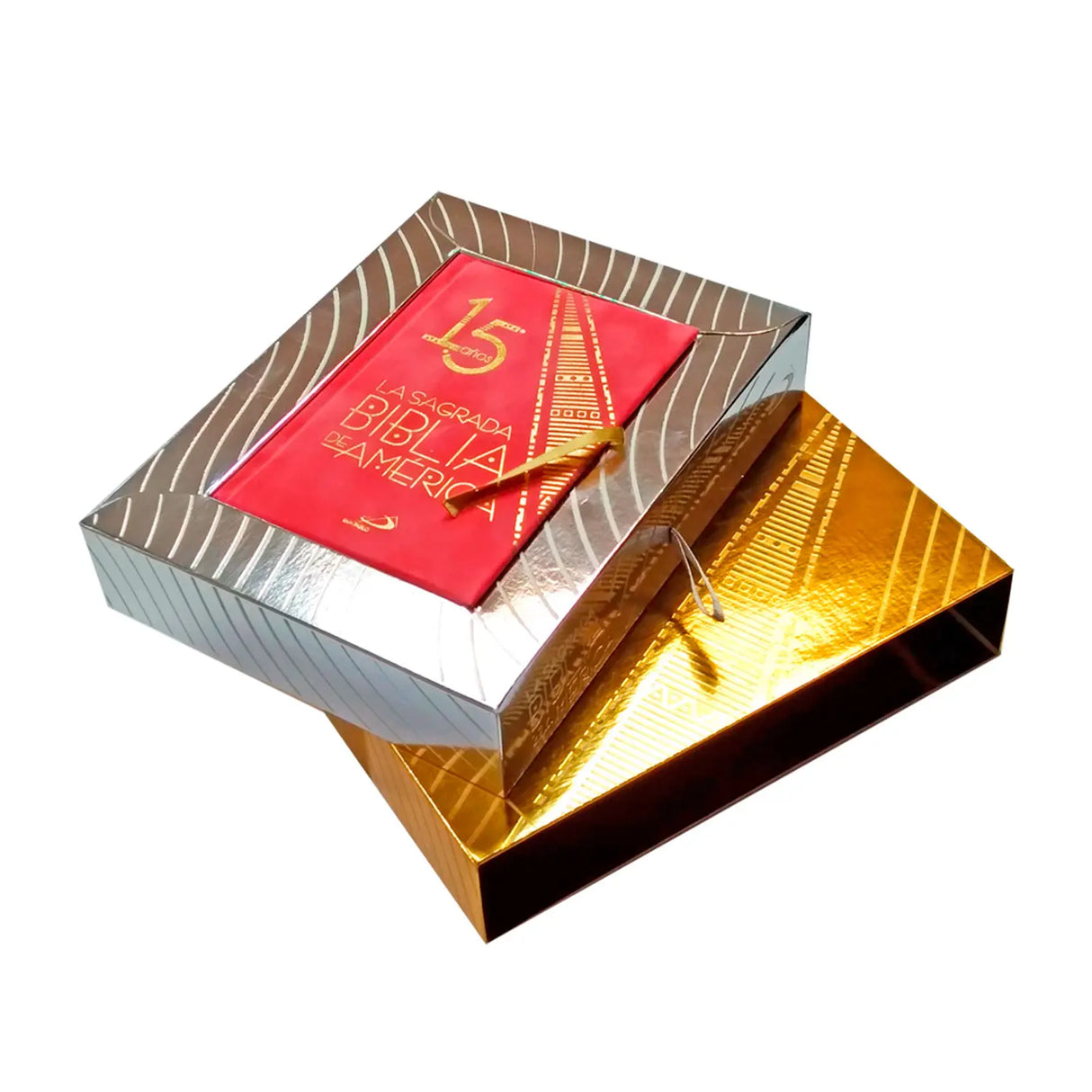 Biblia de América  15 AÑOS- Clásica toda ocasión Canto Dorado y Caja Dorada