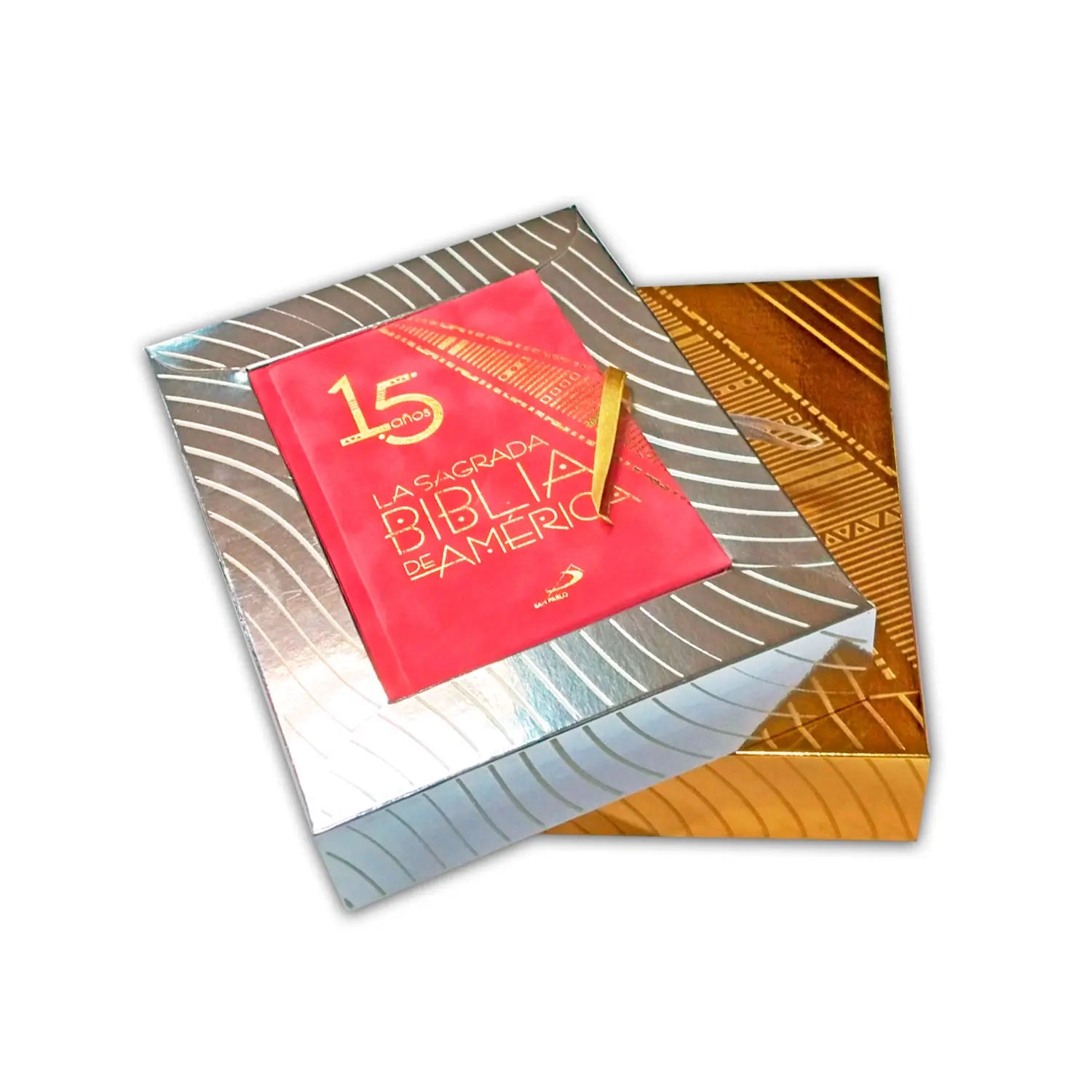 Biblia de América  15 AÑOS- Clásica toda ocasión Canto Dorado y Caja Dorada