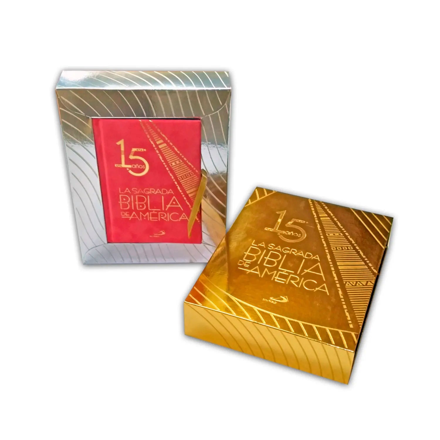 Biblia de América  15 AÑOS- Clásica toda ocasión Canto Dorado y Caja Dorada