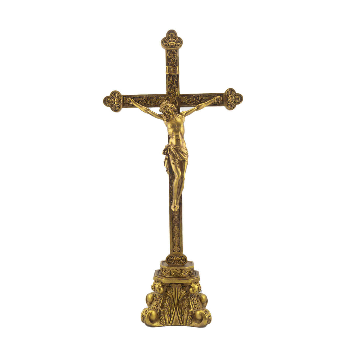 Crucifijo Gold con base 45 cms.