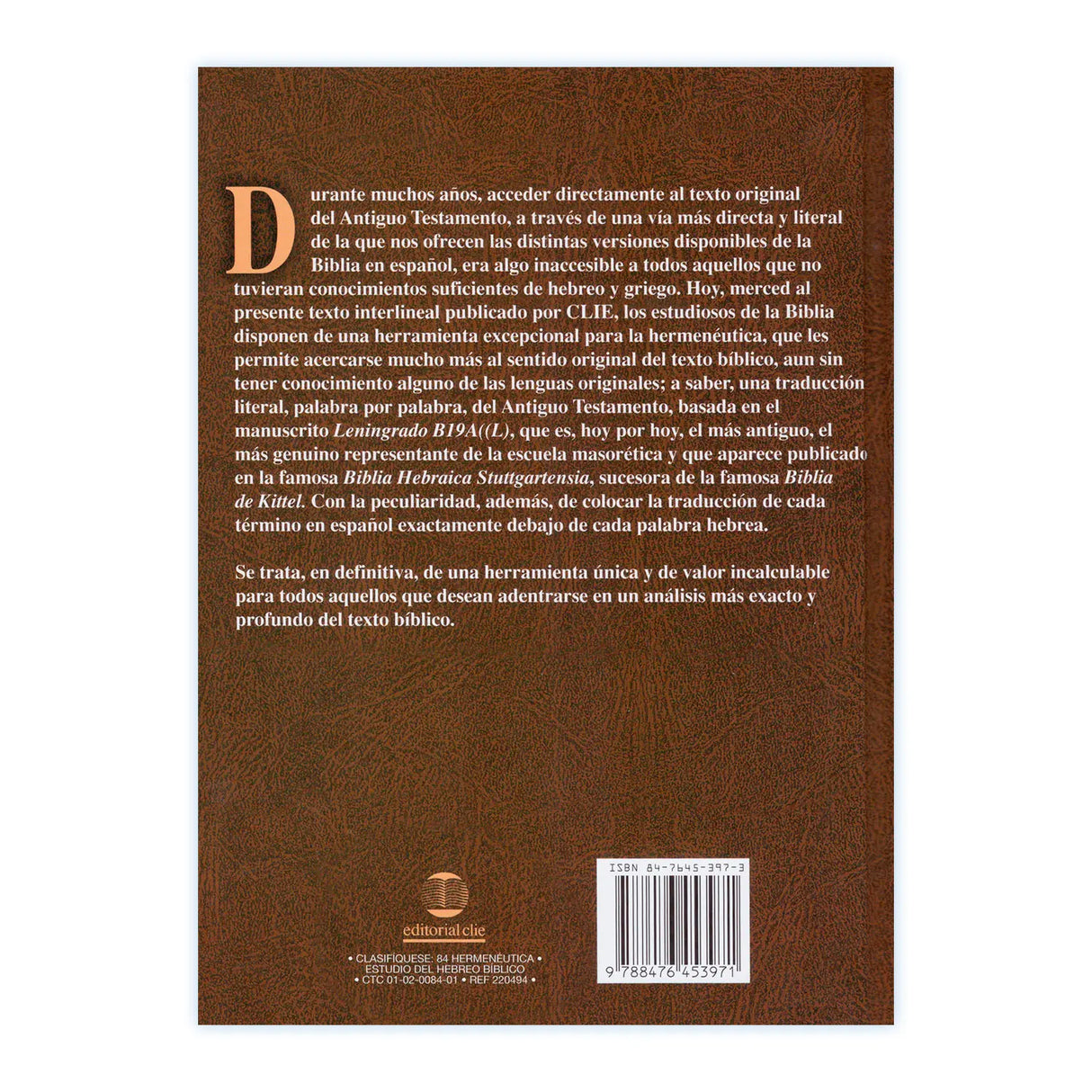 Antiguo Testamento Interlineal Hebreo - Español Tomo I Pentateuco - EDICION LUJO