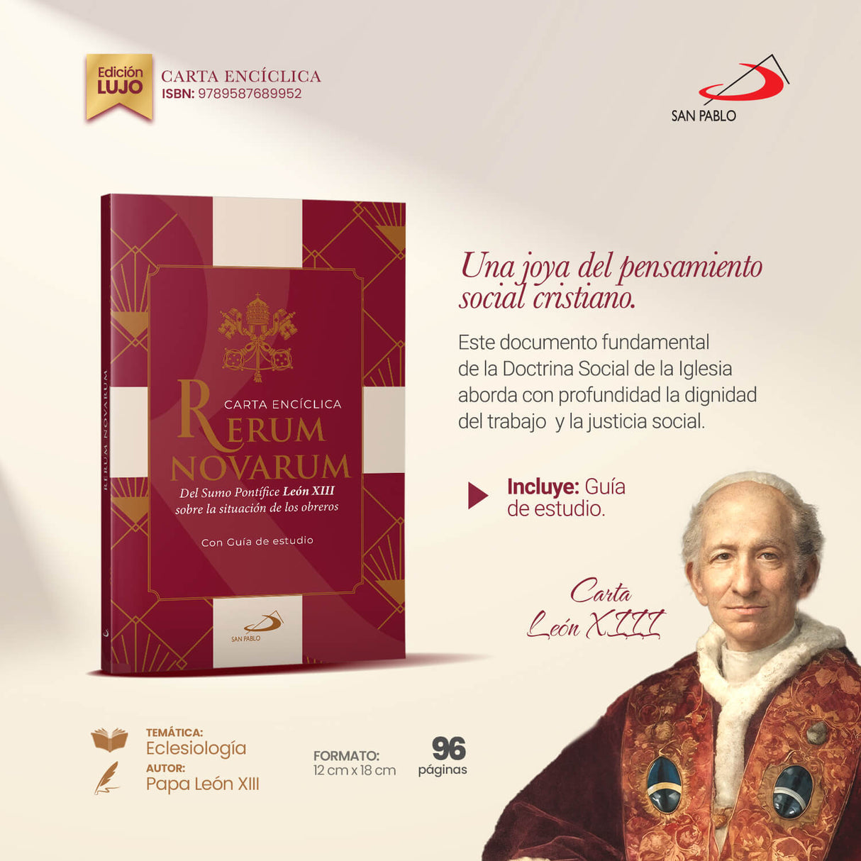 Carta Encíclica Rerum Novarum - Edición Lujo