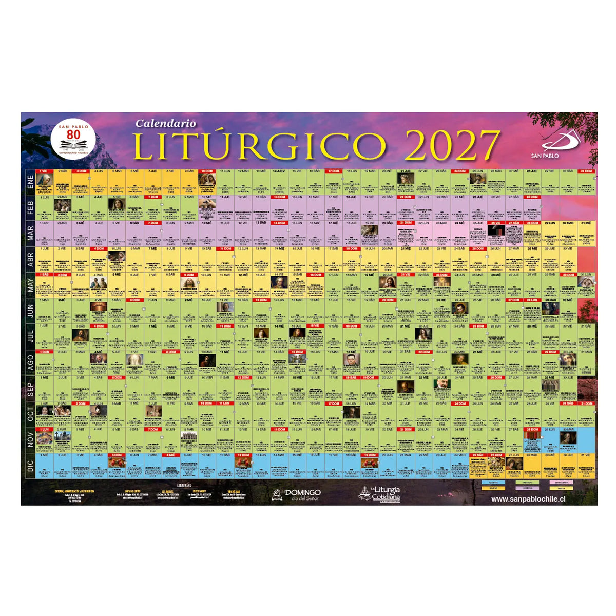 Calendario Litúrgico Mural 2027