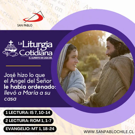 21 de diciembre: 4° de Adviento. Morado.