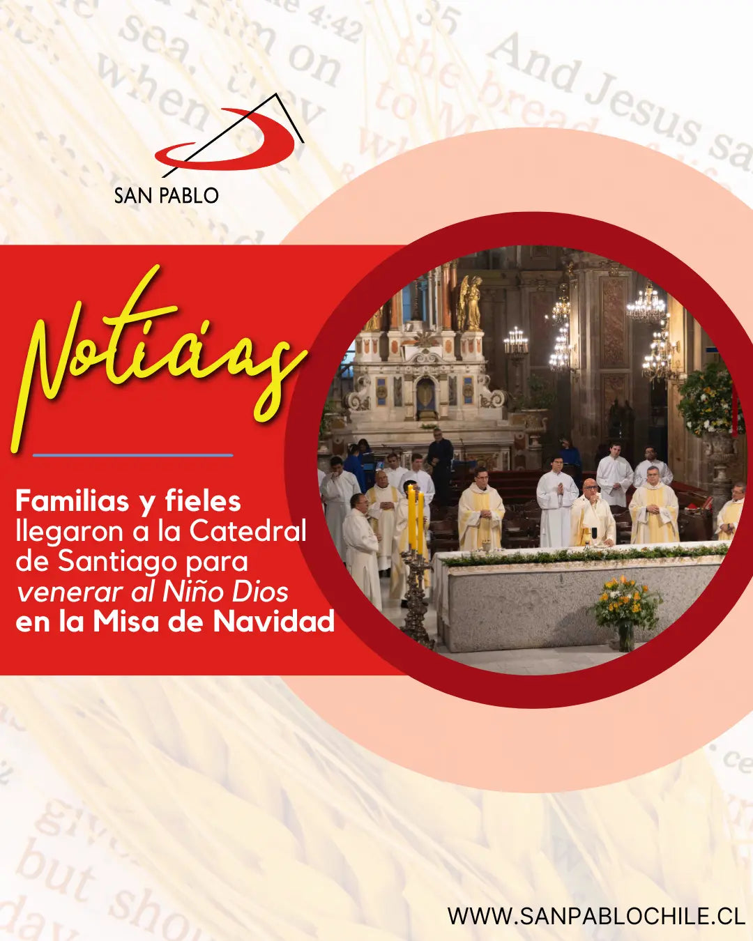 Familias y fieles llegaron a la Catedral de Santiago para venerar al Niño Dios en la Misa de Navidad