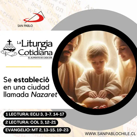 28 de diciembre: SAGRADA FAMILIA DE JESÚS, MARÍA Y JOSÉ (F). Blanco.