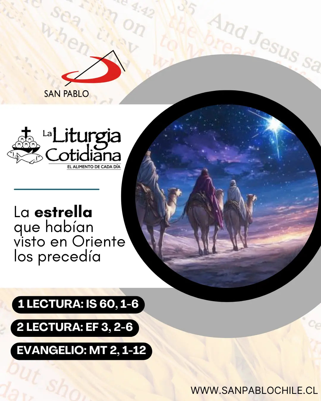 4 de enero: EPIFANÍA DEL SEÑOR (S). Blanco