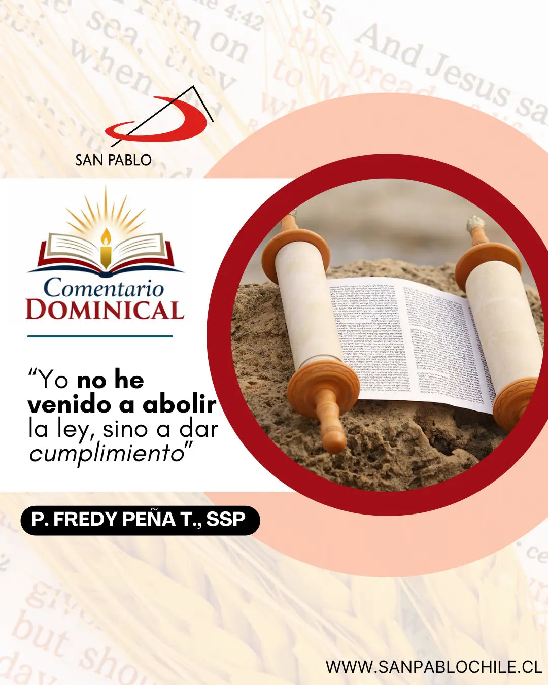 “Yo no he venido a abolir la ley, sino a dar cumplimiento”