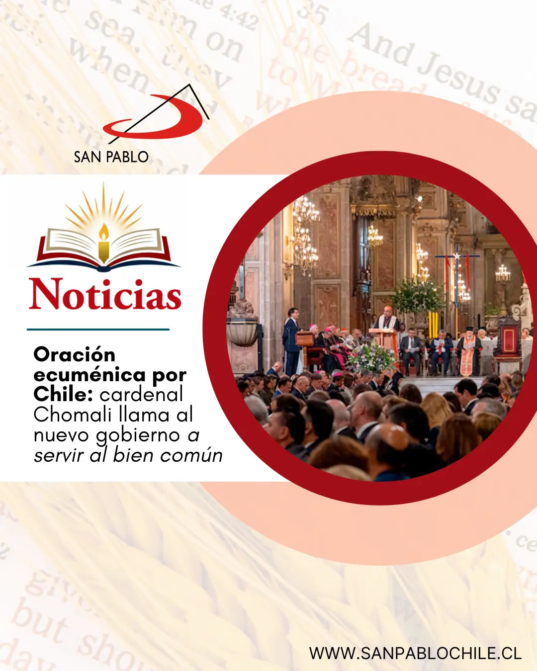 Oración ecuménica por Chile: cardenal Chomali llama al nuevo gobierno a servir al bien común