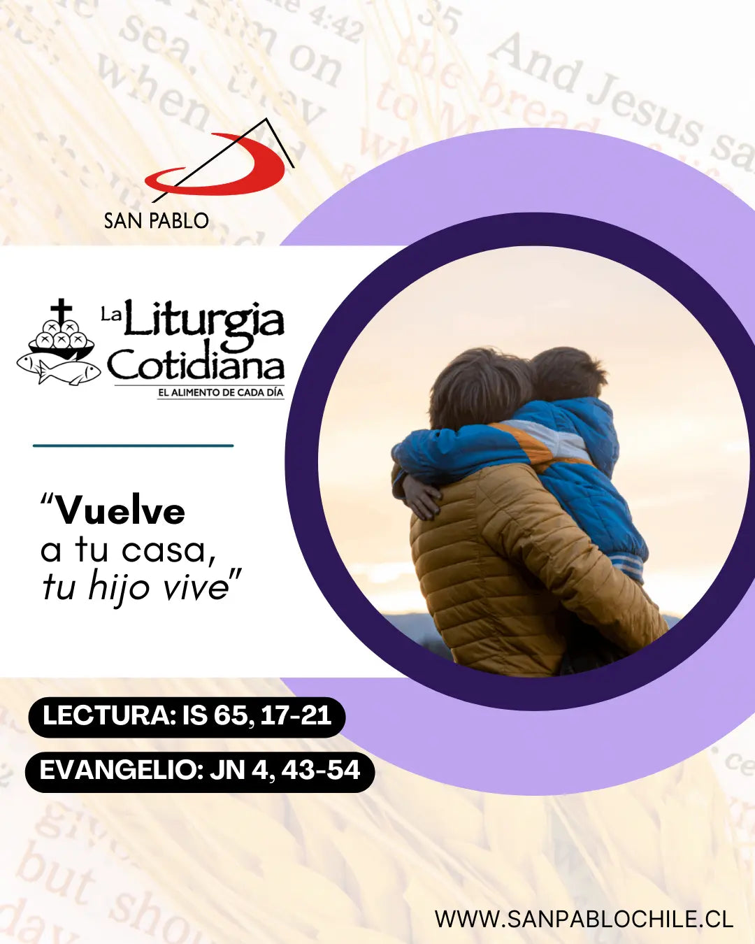 16 de marzo: 4º de Cuaresma. Morado.