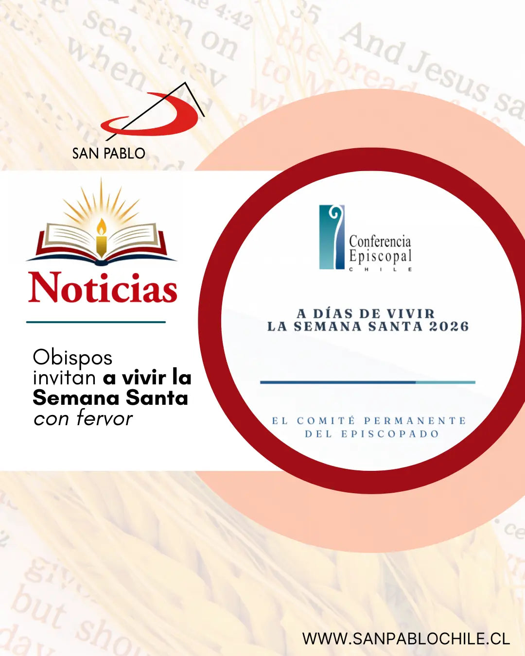 Obispos invitan a vivir la Semana Santa con fervor