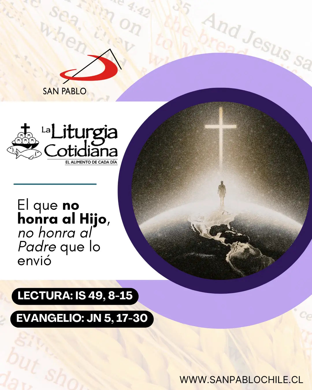 18 de marzo: 4º de Cuaresma. Morado.