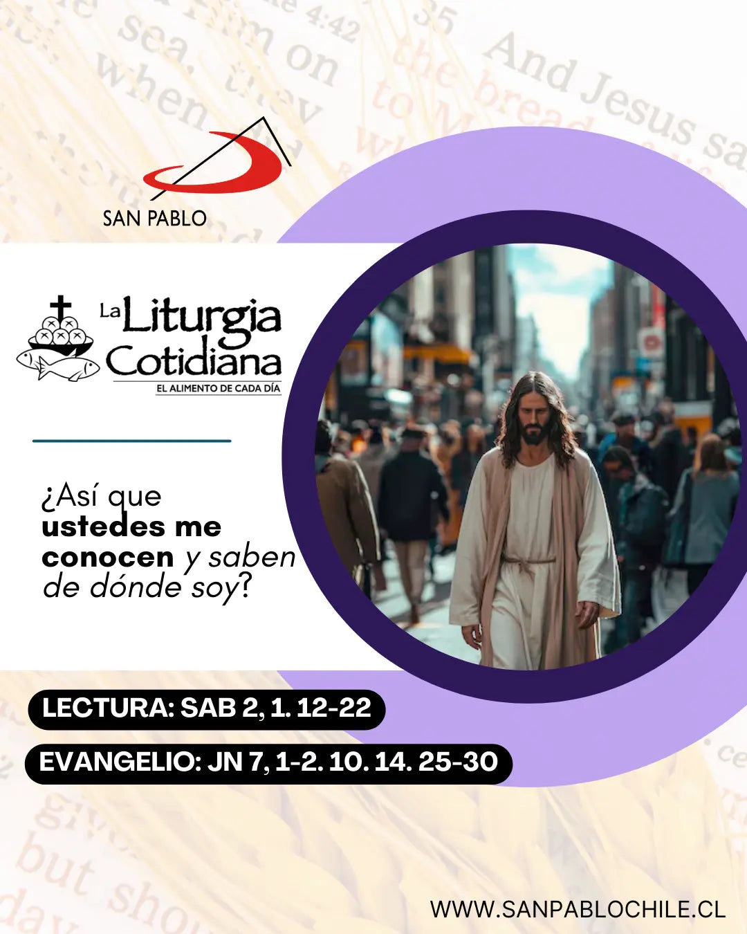 20 de marzo: 4º de Cuaresma. Morado.