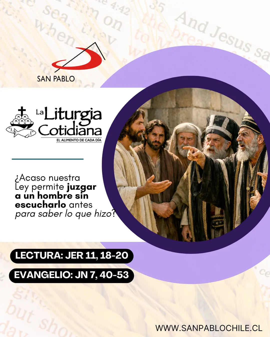 21 de marzo: 4º de Cuaresma. Morado.