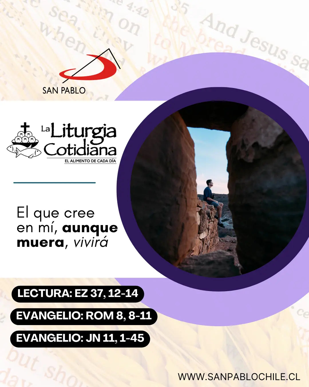 22 de marzo: 5º de Cuaresma. Morado.