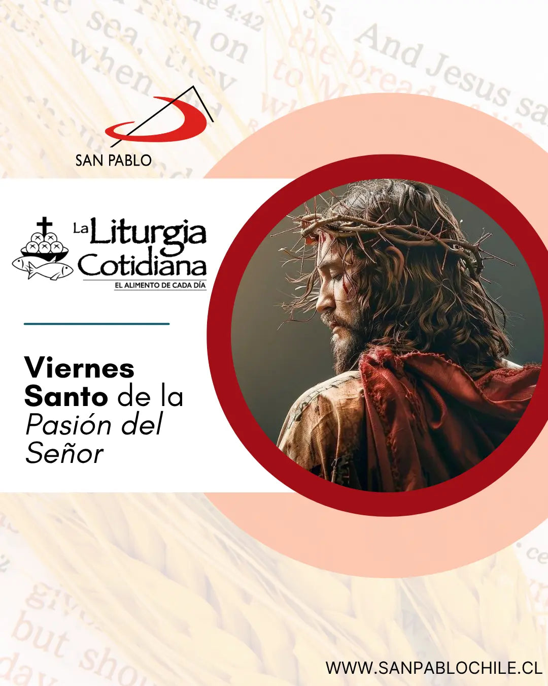 3 de abril: VIERNES SANTO DE LA PASIÓN DEL SEÑOR. Rojo.