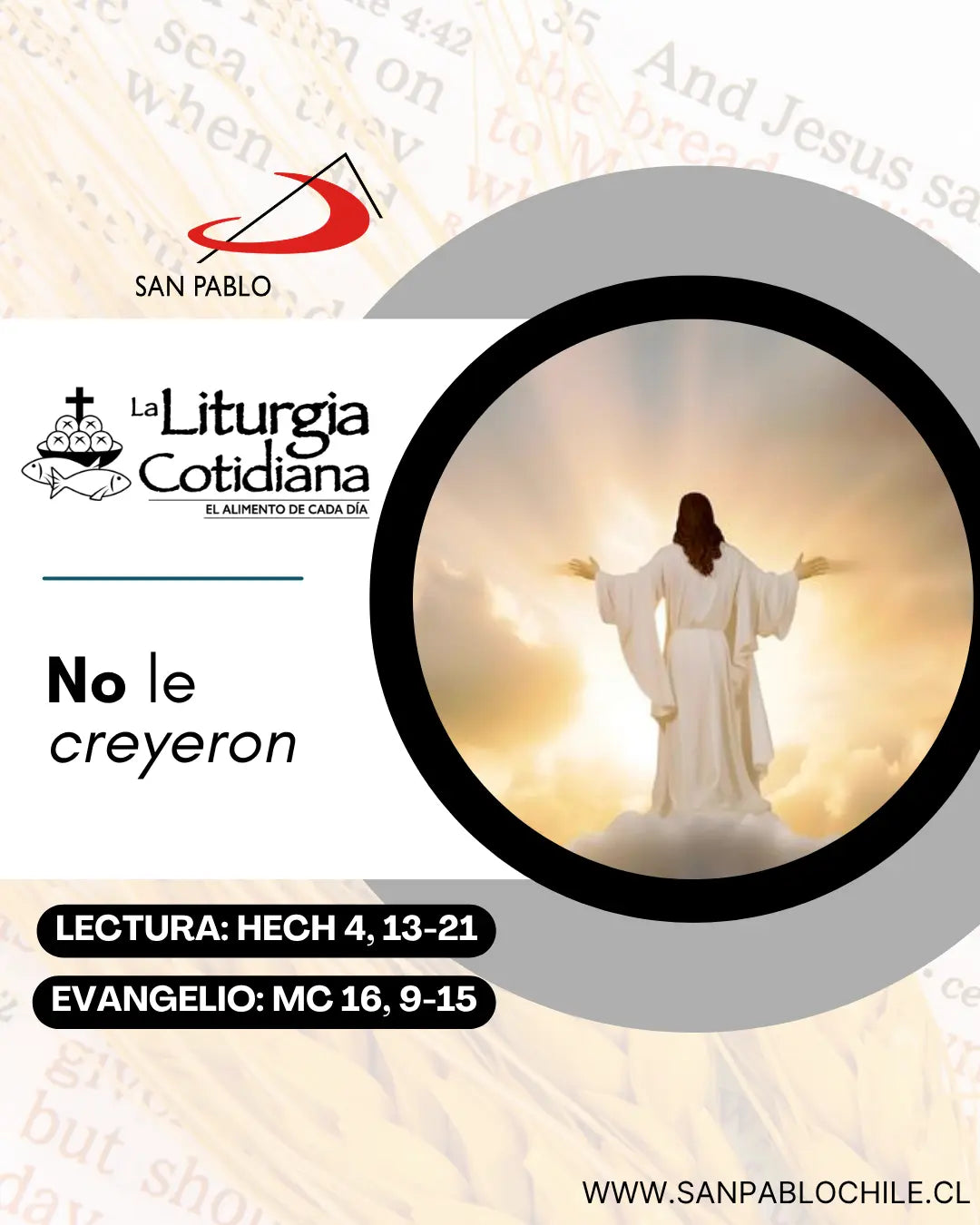 11 de abril: SÁBADO DE LA OCTAVA DE PASCUA. Blanco.