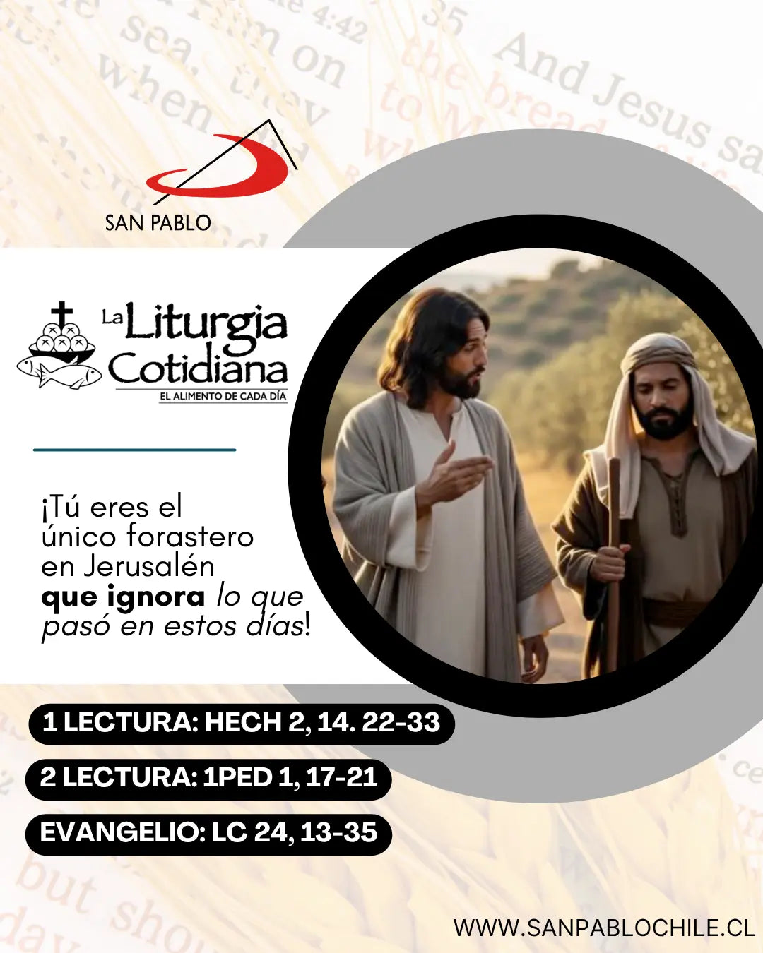 19 de abril: 3º de Pascua. Blanco.
