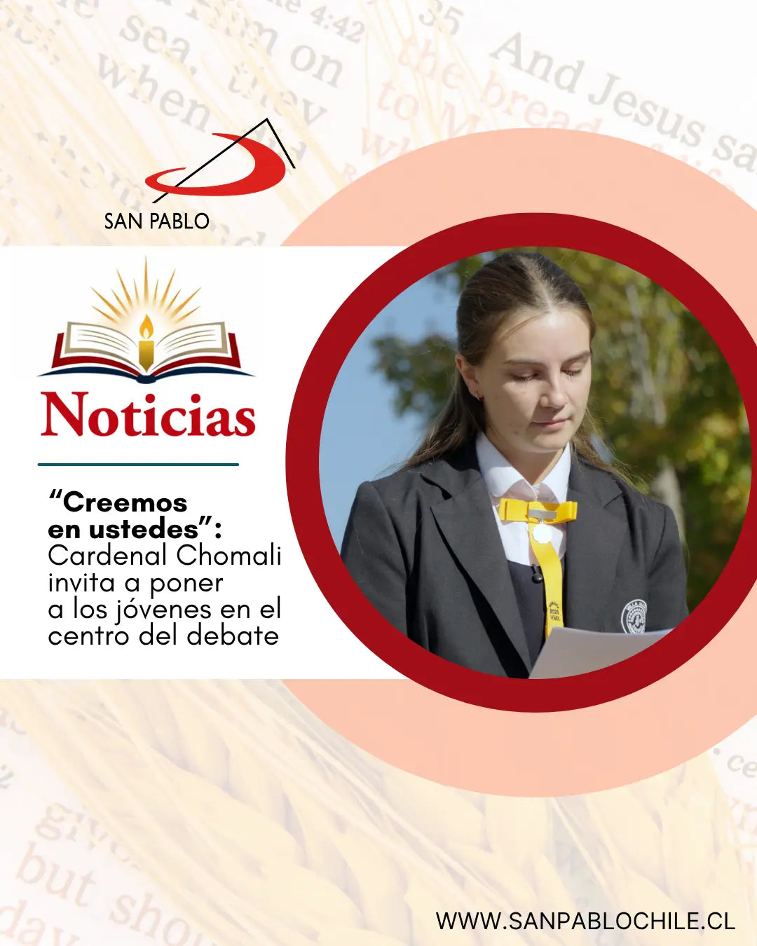 “Creemos en ustedes”: Cardenal Chomali invita a poner a los jóvenes en el centro del debate
