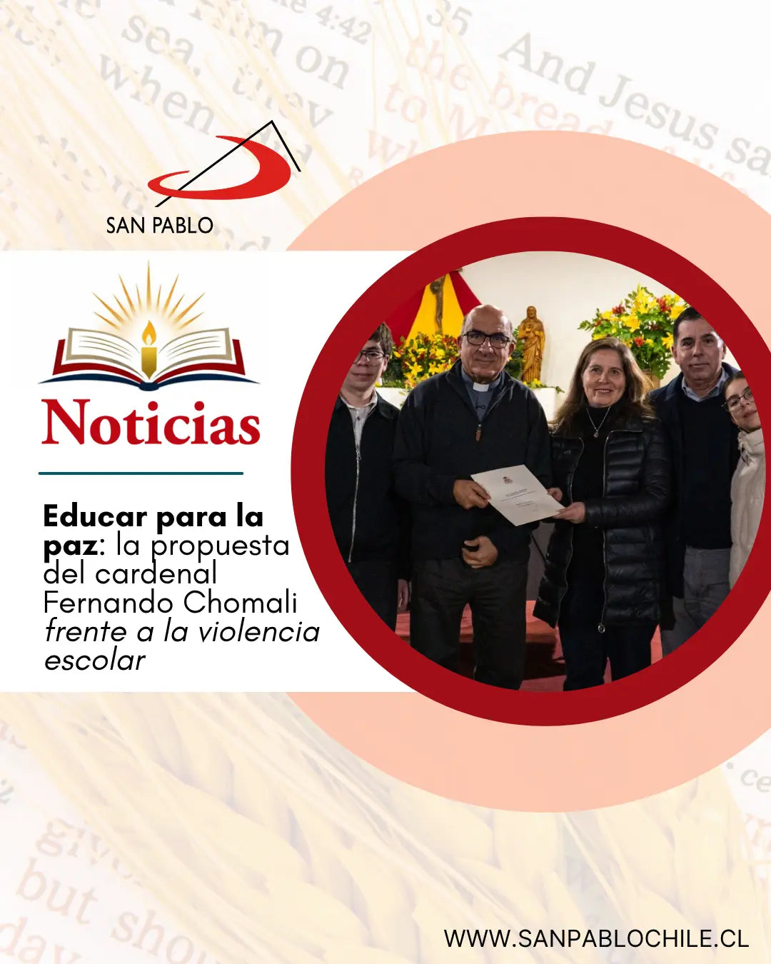 Educar para la  paz: la propuesta  del cardenal  Fernando Chomali frente a la violencia escolar