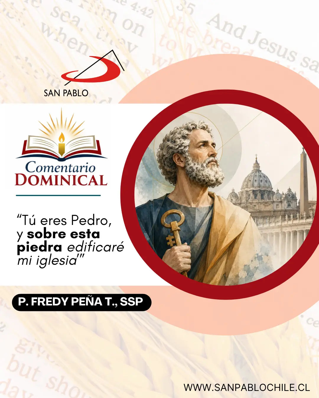 “Tú eres Pedro, y sobre esta piedra edificaré mi iglesia”
