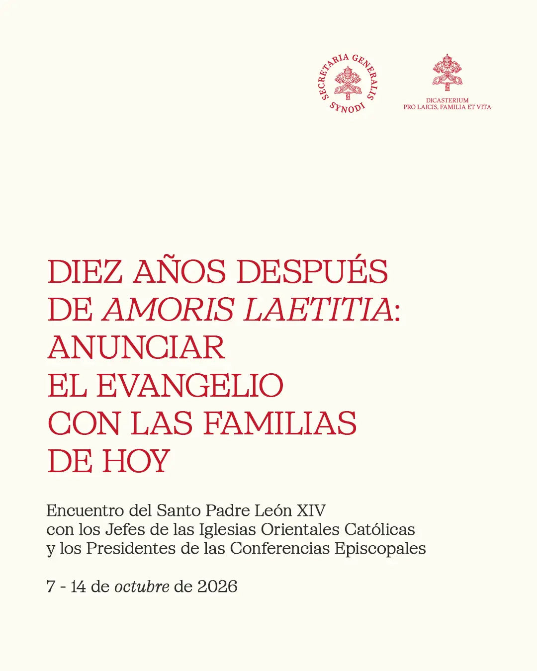 "Amoris laetitia": difunden documento preparatorio para el Encuentro de octubre