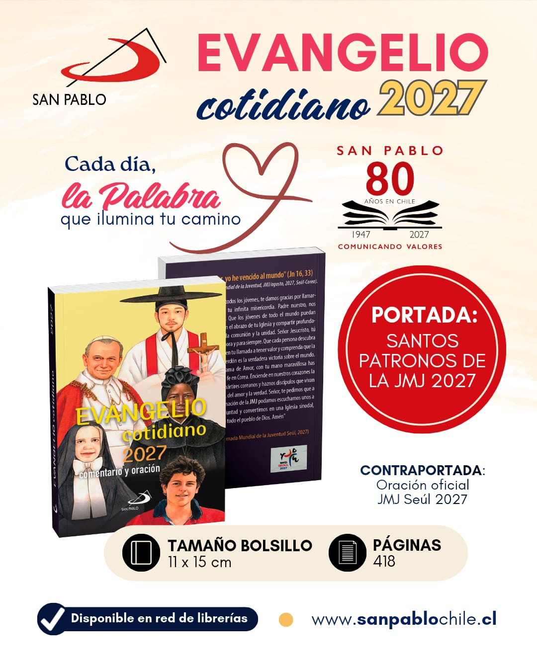 Evangelio Cotidiano 2027 - PORTADA JMJ 2027 Letra Normal