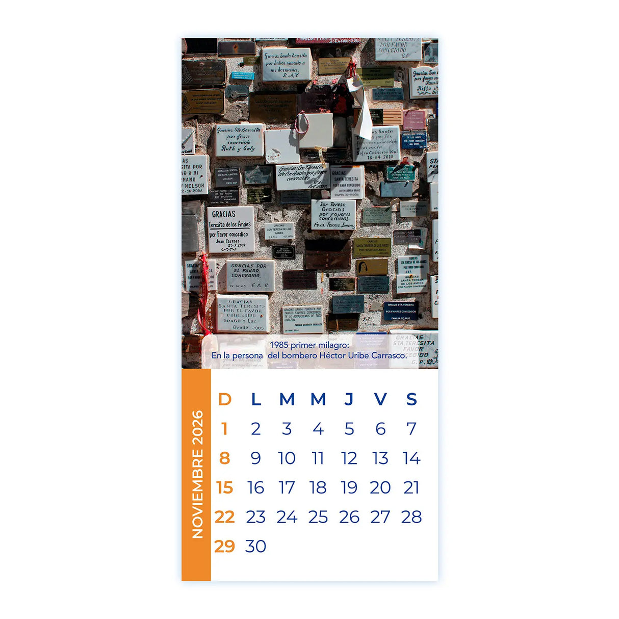 Calendario Teresa de Los Andes 2026