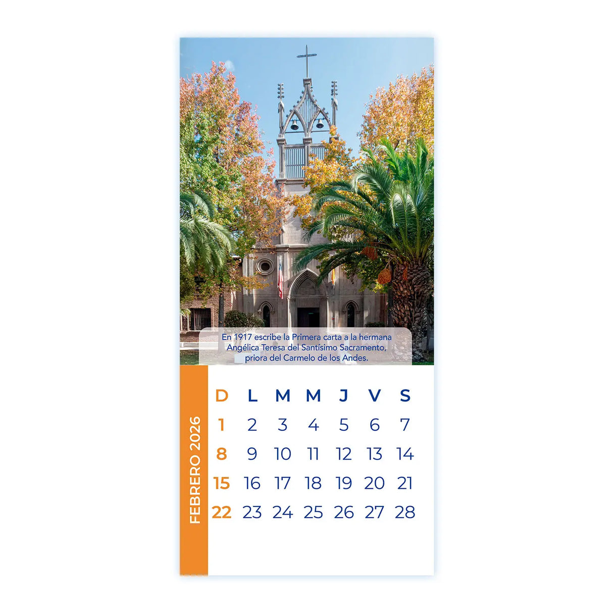 Calendario Teresa de Los Andes 2026