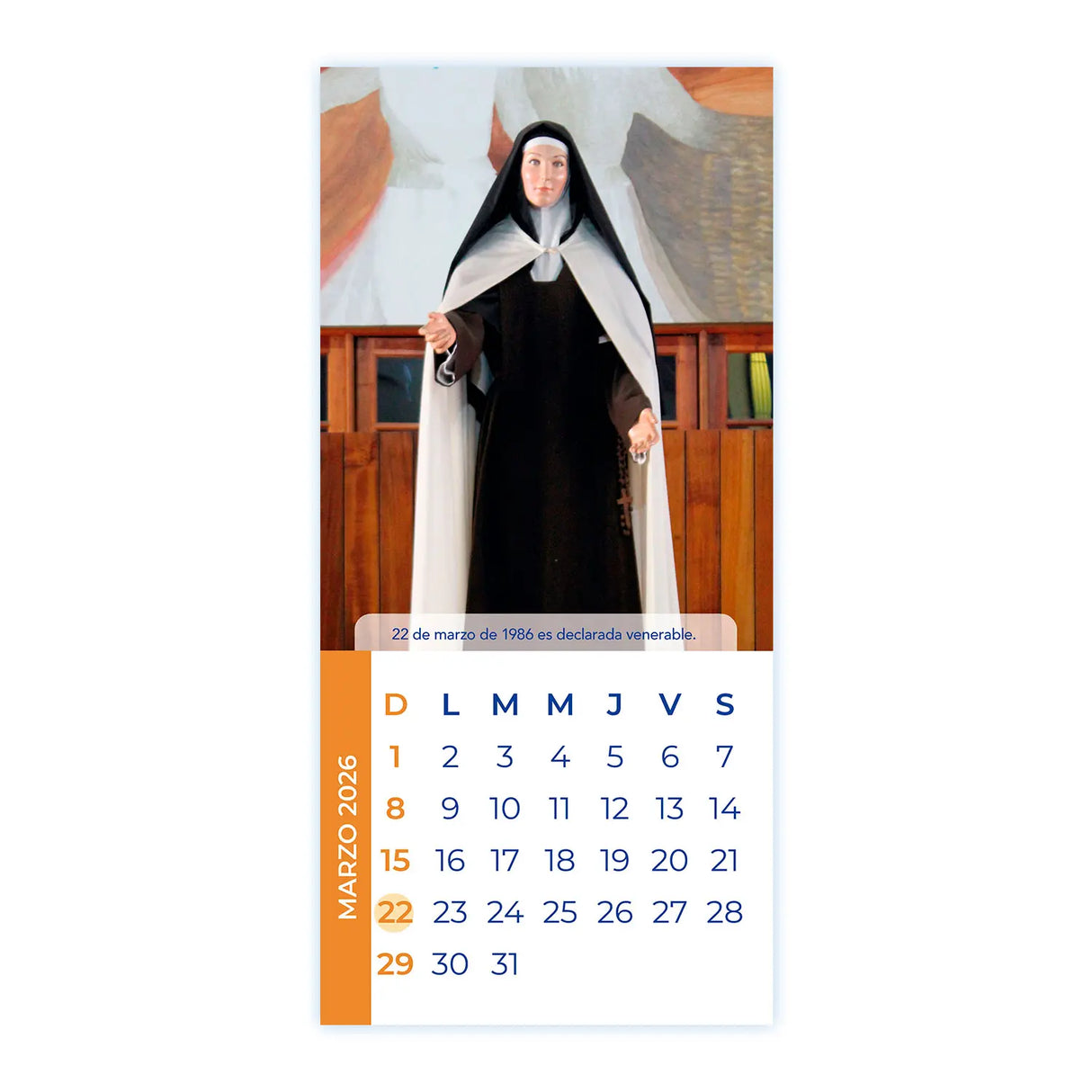Calendario Teresa de Los Andes 2026