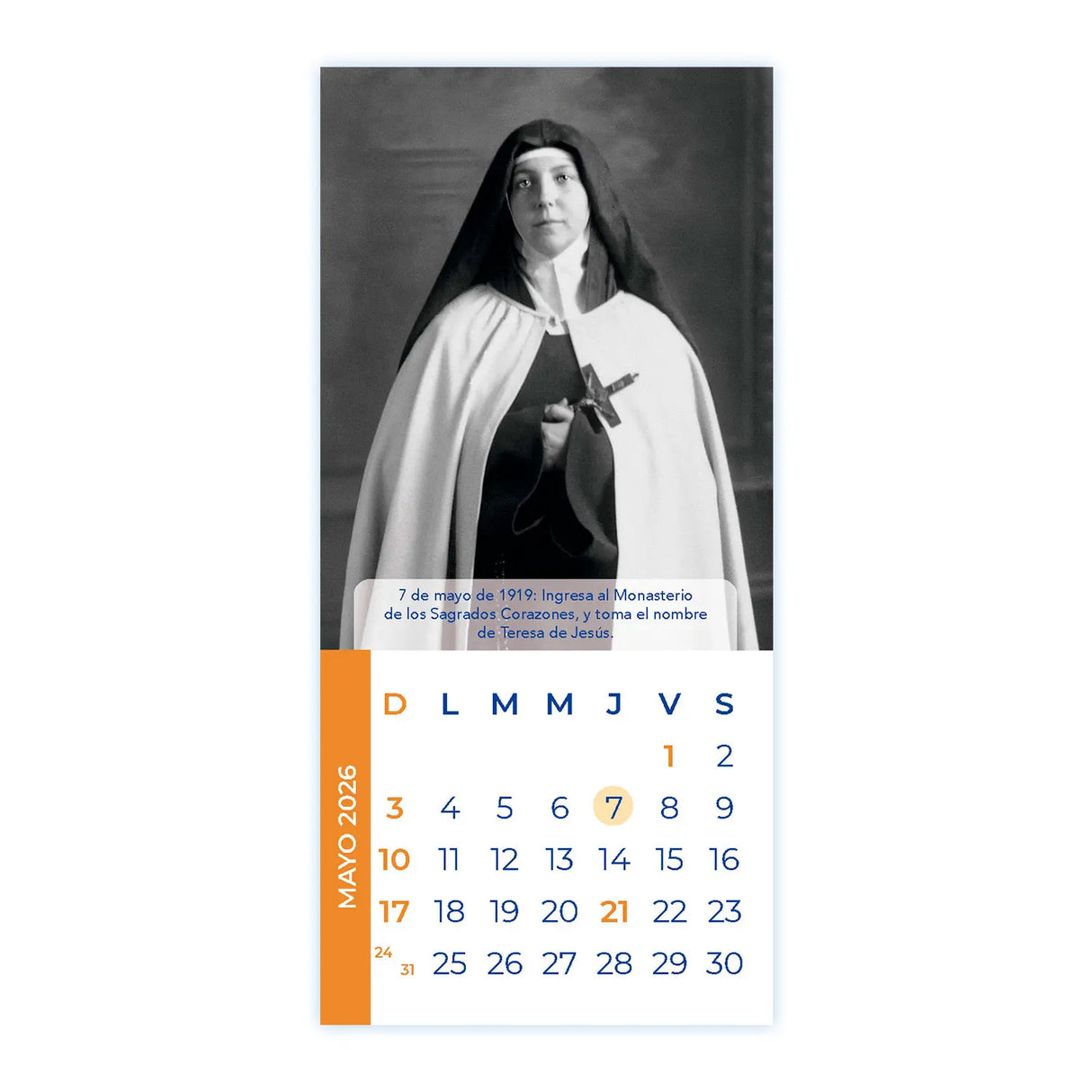 Calendario Teresa de Los Andes 2026