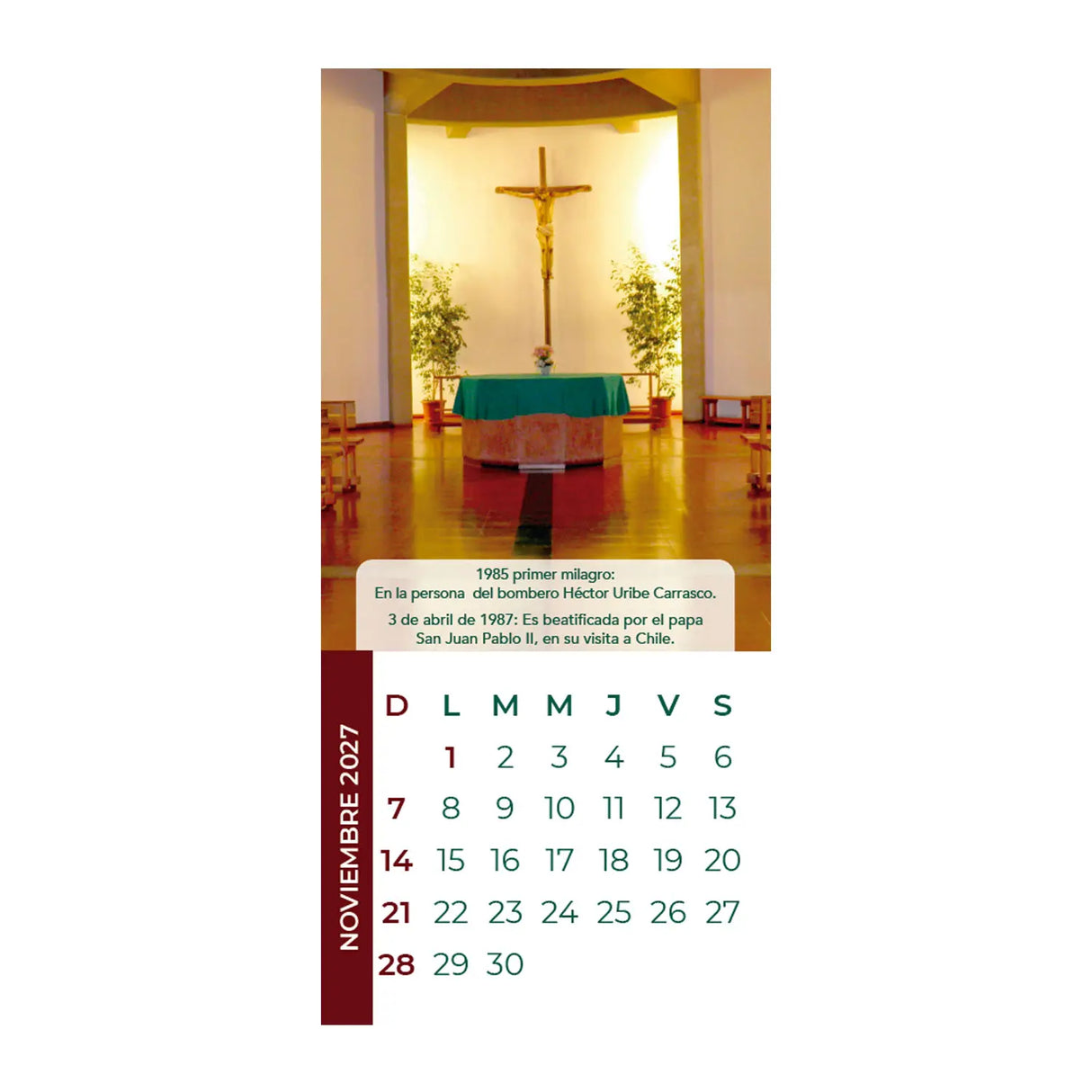 Calendario Teresa de los Andes 2027