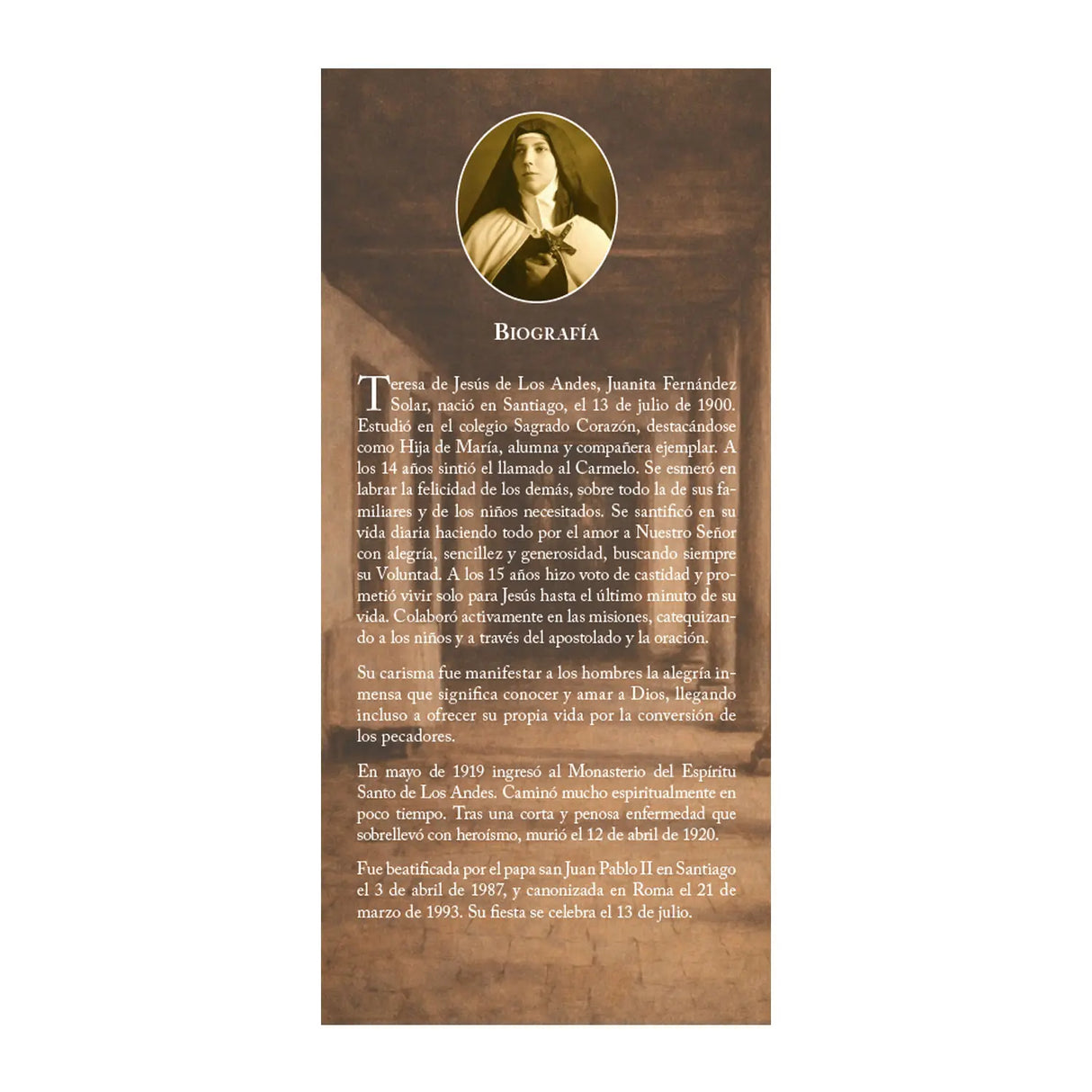 Calendario Teresa de los Andes 2027
